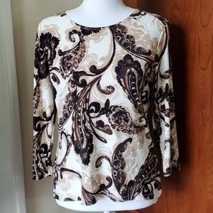 JM Collection paisley print top size med/pet